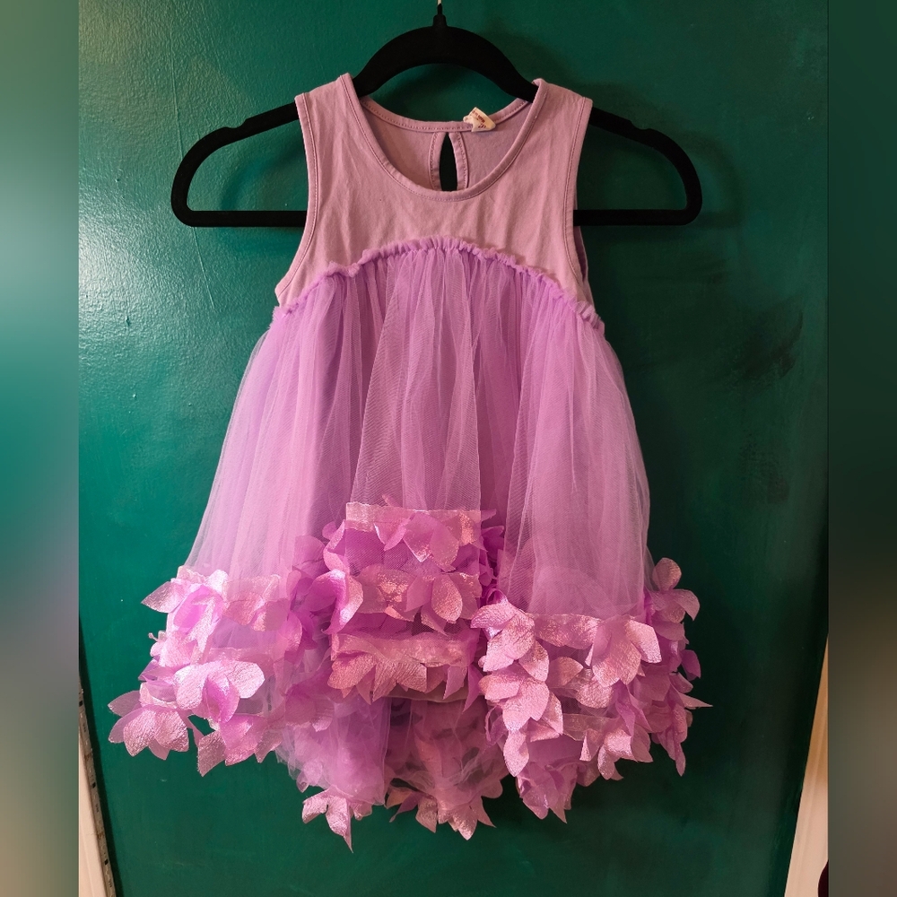Lavender Fairy Tulle Dress w/ Petal Trim | Size 5 | Sunny Fashion